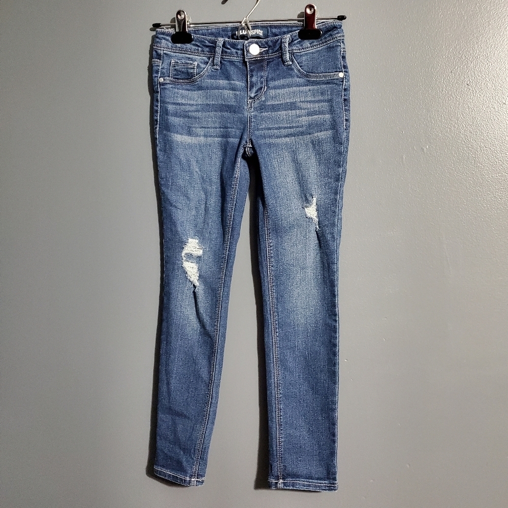 Blue Spice Girls Jeans Distressed Skinny Size 8